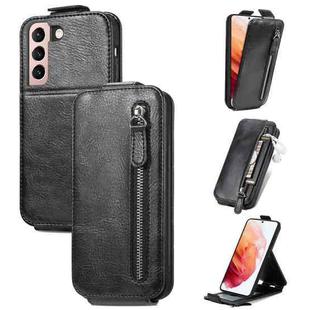 For Samsung Galaxy S21 5G Zipper Wallet Vertical Flip Leather Phone Case(Black)