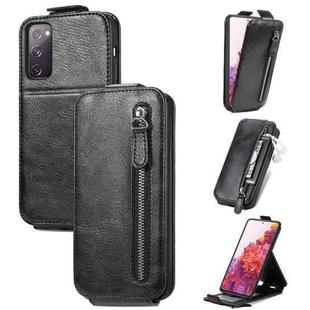 For Samsung Galaxy S20 FE 5G / S20 Lite 4G Zipper Wallet Vertical Flip Leather Phone Case(Black)