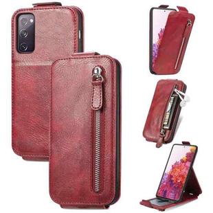 For Samsung Galaxy S20 FE 5G / S20 Lite 4G Zipper Wallet Vertical Flip Leather Phone Case(Red)