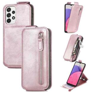 For Samsung Galaxy A33 5G Zipper Wallet Vertical Flip Leather Phone Case(Pink)