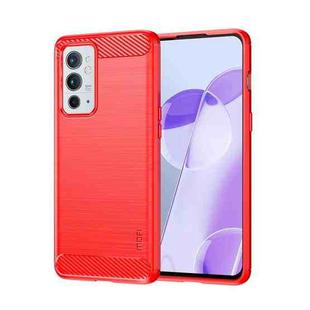For OnePlus Nord 2T MOFI Gentleness Series Brushed Texture Carbon Fiber Soft TPU Case(Red)