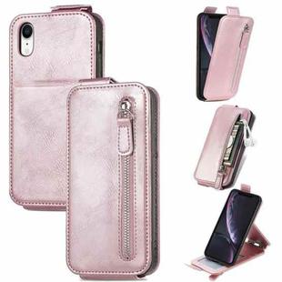 For iPhone XR Zipper Wallet Vertical Flip Leather Phone Case(Pink)