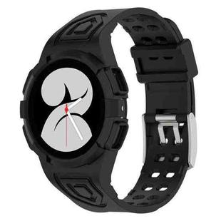 For Samsung Galaxy Watch 44MM Silicone Integrated Watch Band(Black)