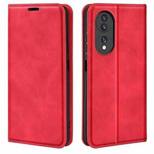 For  Honor 70 Retro-skin Magnetic Suction Leather Phone Case(Red)