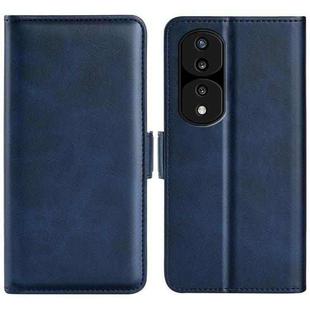 For Honor 70  Pro Dual-side Magnetic Buckle Horizontal Flip Leather Phone Case(Dark Blue)