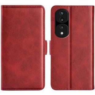 For Honor 70  Pro Dual-side Magnetic Buckle Horizontal Flip Leather Phone Case(Red)