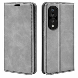 For Honor 70 Pro Retro-skin Magnetic Suction Leather Phone Case(Grey)