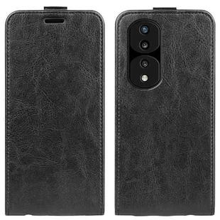 For Honor 70 Pro R64 Texture Vertical Flip Leather Phone Case(Black)