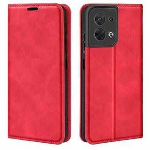 For OPPO Reno8 Retro-skin Magnetic Suction Leather Phone Case(Red)
