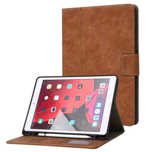 For iPad 10.2 2019 / 2020 / 2021 Calf Texture Horizontal Flip Leather Tablet Case(Brown)