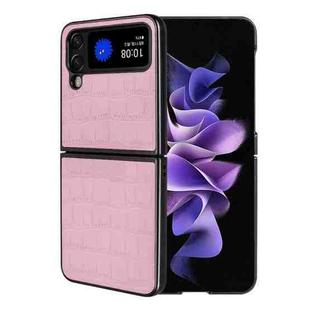 For Samsung Galaxy Z Flip4 Crocodile Texture Phone Case(Pink)