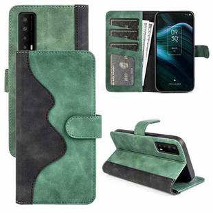 For TCL Stylus 5G Stitching Horizontal Flip Leather Phone Case(Green)