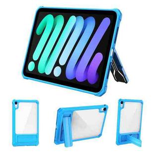 Transparent Acrylic PC TPU Tablet Case with Holder For iPad mini 6 (Blue)