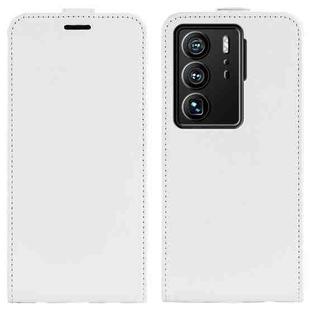 For ZTE Axon 40 Ultra R64 Texture Vertical Flip Leather Phone Case(White)