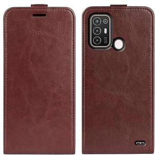 For ZTE Blade A52 R64 Texture Vertical Flip Leather Phone Case(Brown)