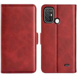 For ZTE Blade A52 Dual-side Magnetic Buckle Leather Phone Case(Red)