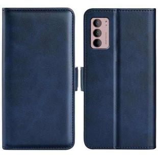 For Motorola Moto G42 Dual-side Magnetic Buckle Leather Phone Case(Dark Blue)