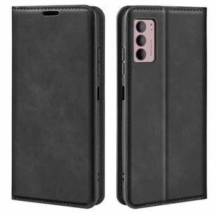 For Motorola Moto G42 Retro-skin Magnetic Suction Leather Phone Case(Black)