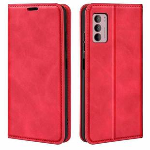 For Motorola Moto G42 Retro-skin Magnetic Suction Leather Phone Case(Red)