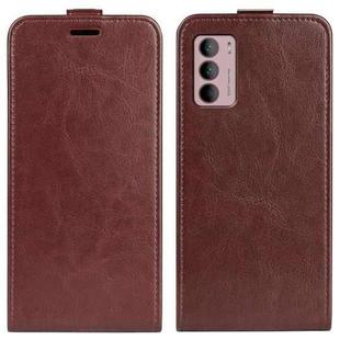 For Motorola Moto G42 R64 Texture Vertical Flip Leather Phone Case(Brown)