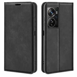 For ZTE Axon 40 Pro Retro-skin  Magnetic Suction Leather Phone Case(Black)