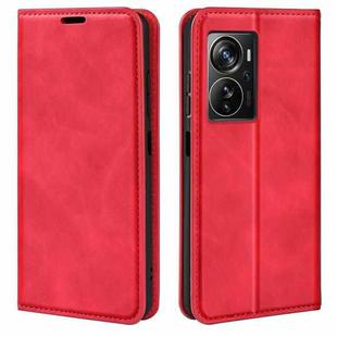 For ZTE Axon 40 Pro Retro-skin  Magnetic Suction Leather Phone Case(Red)