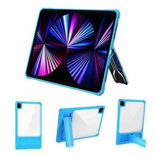 For iPad Pro 11 2020 / 2021 Transparent Acrylic PC TPU Tablet Case with Holder(Blue)