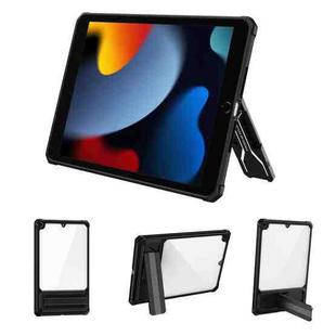 For iPad 10.2 2019 / 2020 / 2021 Transparent Acrylic PC TPU Tablet Case with Holder(Black)