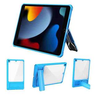 For iPad 10.2 2019 / 2020 / 2021 Transparent Acrylic PC TPU Tablet Case with Holder(Blue)