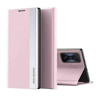 For Xiaomi Redmi K50 Gaming Side Electroplated Adsorption Leather Phone Case(Pink)