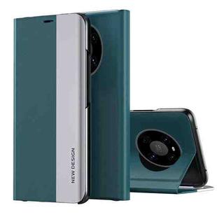 For Huawei Mate 40 Side Electroplated Adsorption Leather Phone Case(Green)