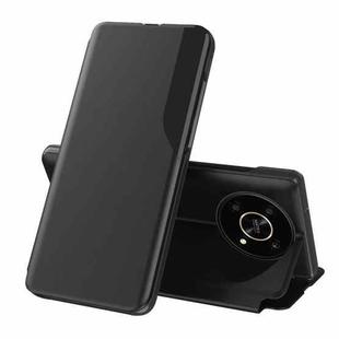 For Honor X9 4G / 5G 2022 / X30 / Magic4 Lite 5G Side Display Shockproof Horizontal Flip Leather Phone Case(Black)