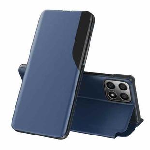 For Honor X8 2022 / X30i / Play6T Pro Side Display Shockproof Horizontal Flip Leather Phone Case(Blue)
