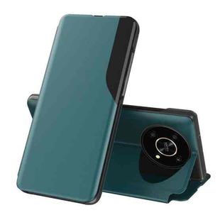 For Huawei Mate 40 Side Display Shockproof Horizontal Flip Leather Phone Case(Green)