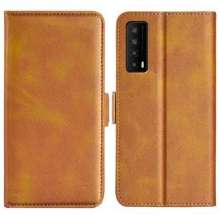 For TCL Stylus 5G Dual-side Magnetic Buckle Horizontal Flip Leather Phone Case(Yellow)