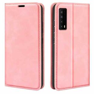 For TCL Stylus 5G Retro-skin  Magnetic Suction Leather Phone Case(Pink)