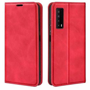 For TCL Stylus 5G Retro-skin  Magnetic Suction Leather Phone Case(Red)