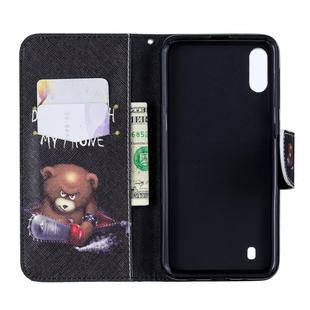 Colored Drawing Pattern Horizontal Flip Leather Case for Samsung Galaxy M10,with Holder & Card Slots & Wallet(Bear)