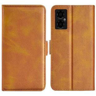 For Xiaomi Poco M4 5G Dual-side Magnetic Buckle Horizontal Flip Leather Phone Case(Yellow)