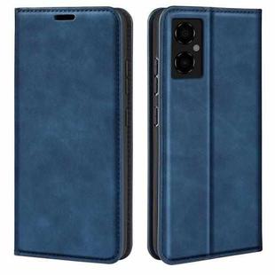 For Xiaomi Poco M4 5G Retro-skin Magnetic Suction Leather Phone Case(Dark Blue)
