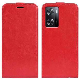 For OPPO A57 4G 2022 R64 Texture Vertical Flip Leather Phone Case(Red)