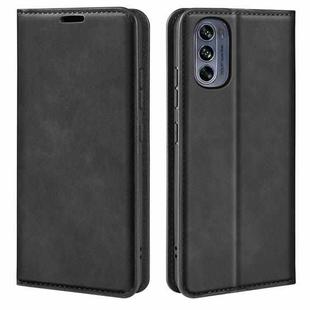 For Motorola G62 5G Retro-skin  Magnetic Suction Leather Phone Case(Black)