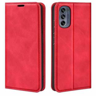 For Motorola G62 5G Retro-skin  Magnetic Suction Leather Phone Case(Red)