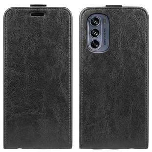 For Motorola Moto G62 5G R64 Texture Vertical Flip Leather Phone Case(Black)
