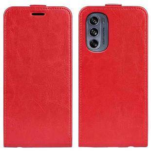 For Motorola Moto G62 5G R64 Texture Vertical Flip Leather Phone Case(Red)