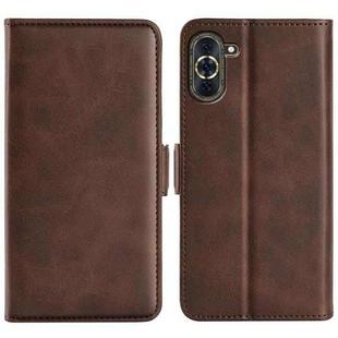 For Huawei Nova 10 Dual-side Magnetic Buckle Horizontal Flip Leather Phone Case(Brown)