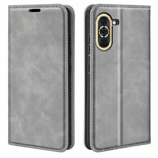For Huawei Nova 10 Retro-skin Magnetic Suction Leather Phone Case(Grey)