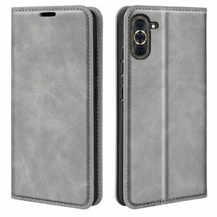 For Huawei Nova 10 Pro Retro-skin  Magnetic Suction Leather Phone Case(Grey)