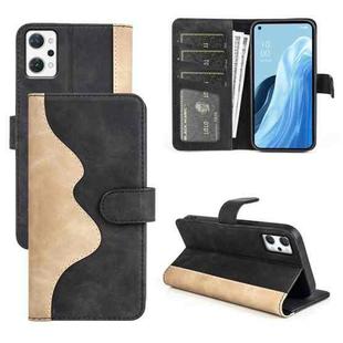 For OPPO Reno7 A JP Version Stitching Horizontal Flip Leather Phone Case(Black)