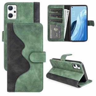 For OPPO Reno7 A JP Version Stitching Horizontal Flip Leather Phone Case(Green)